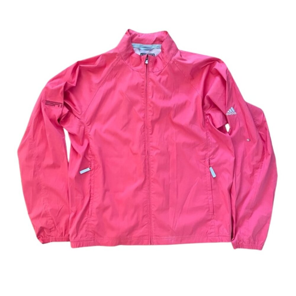 NEW Adidas  Women Hot Pink Climaproof Windbreaker Jacket ESPN logo Size M